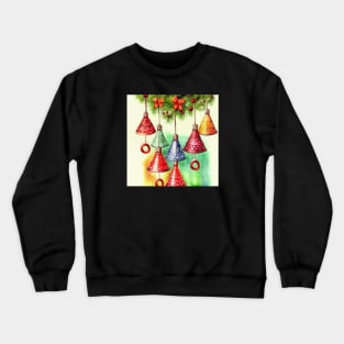 Christmas bells watercolor Crewneck Sweatshirt